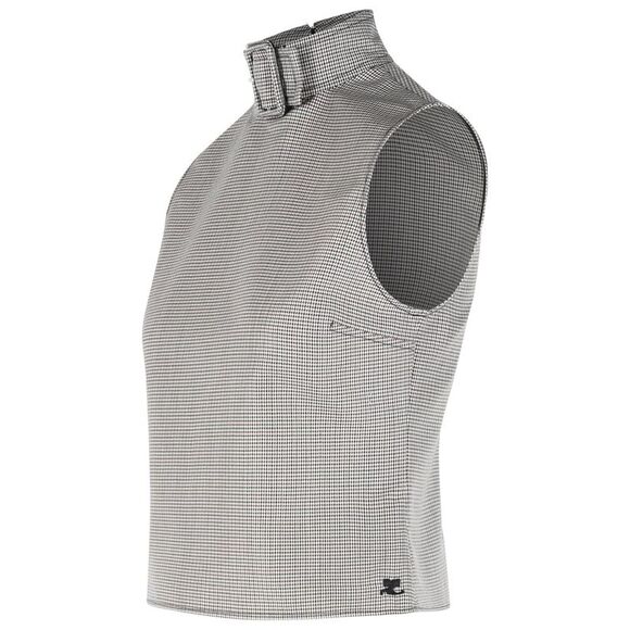 Courreges 'Buckle' Tank Top In Beige Wool Blend Women